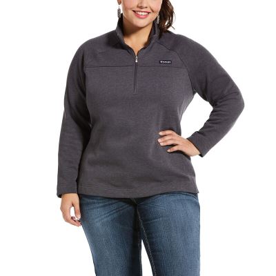 Ariat Western: REAL Comfort 1/2 Zip Sudaderas Mujer - Gris Oscuro (MUXQS0591)